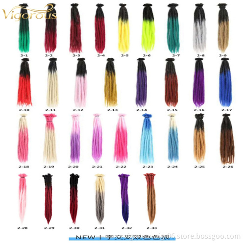 Cheap Long Natural Ombre Synthetic Dreads 50cm Handmade Afro Dreadlock Extensions Twist Braiding Hair Hippie Crochet Braids